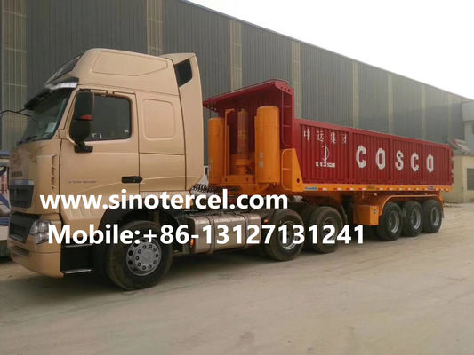 Verpakkings- en losbakken vrachtwagen 53 ft 3 assen 40-60 ton Rood