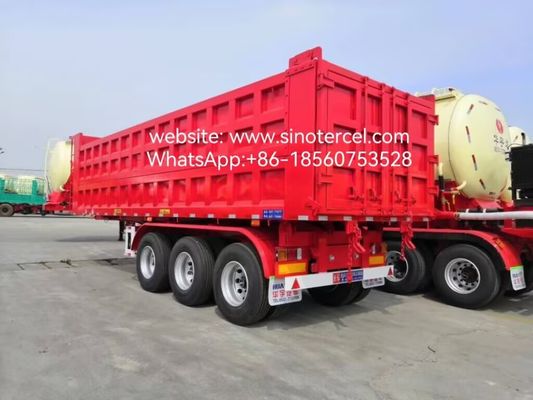 3 Assen Dumping Tipper Semi-trailer 20-50CBM Front Lifting Hydraulisch Voor zandsteen Grot Efficiënt Mijnbouw En Transport Industrie