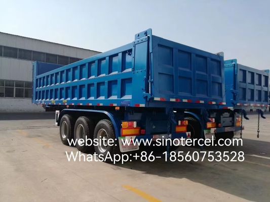 3 axle Hydraulic Dump Tipper Semi Trailer Time Saving Convenient Rectangular Container U-shaped Container beschikbaar