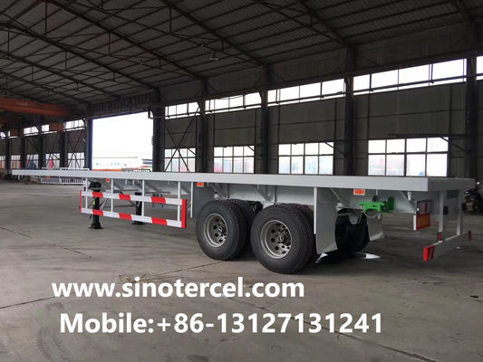 Op maat gemaakte platte bed half-trailer ultieme oplossing voor zware transportbehoeften 20-30 ton wit