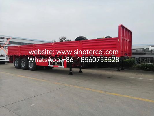 SINOTERCEL 3 Assen Zijdekant Semi-trailer Dropside Trailer Palet Transport Gemakkelijk lossen Efficiënt Zware lading