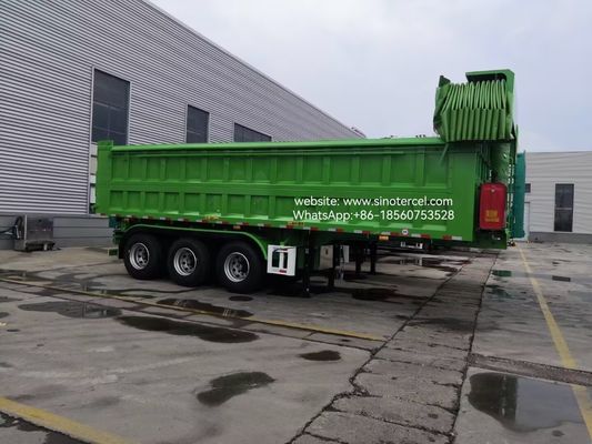 3 Achsen Voorste Hydraulische Lift Semi Dump 24CBM Hoog efficiënt lossen met een preens