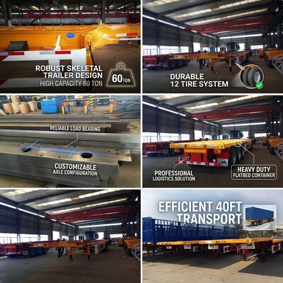 Gepersonaliseerde 3 assen platbed half-trailer 6880mm 1310mm wielbasis