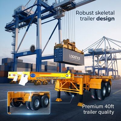 1310 mm wiel-skelettisch halftrailer 40ft 4 axel halftrailer
