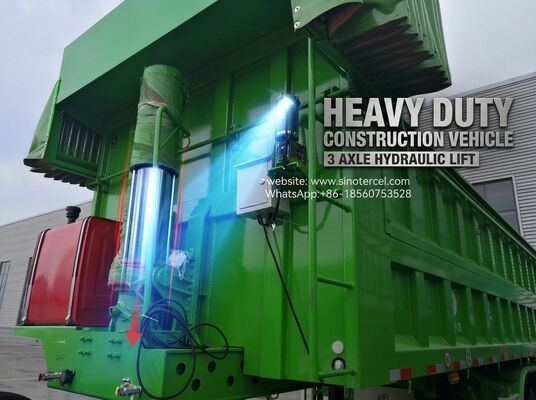 3 Achsen Voorste Hydraulische Lift Semi Dump 24CBM Hoog efficiënt lossen met een preens