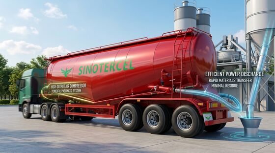 Bulk Cement Semi-trailer met 3 assen en 45CBM capaciteit