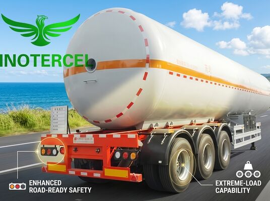 55000Ltr-gastenk Halve aanhangwagen met drie assen Lng Halve aanhangwagen