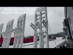 3 assen platbed half-trailer met anti-roest chassis oppervlak wit